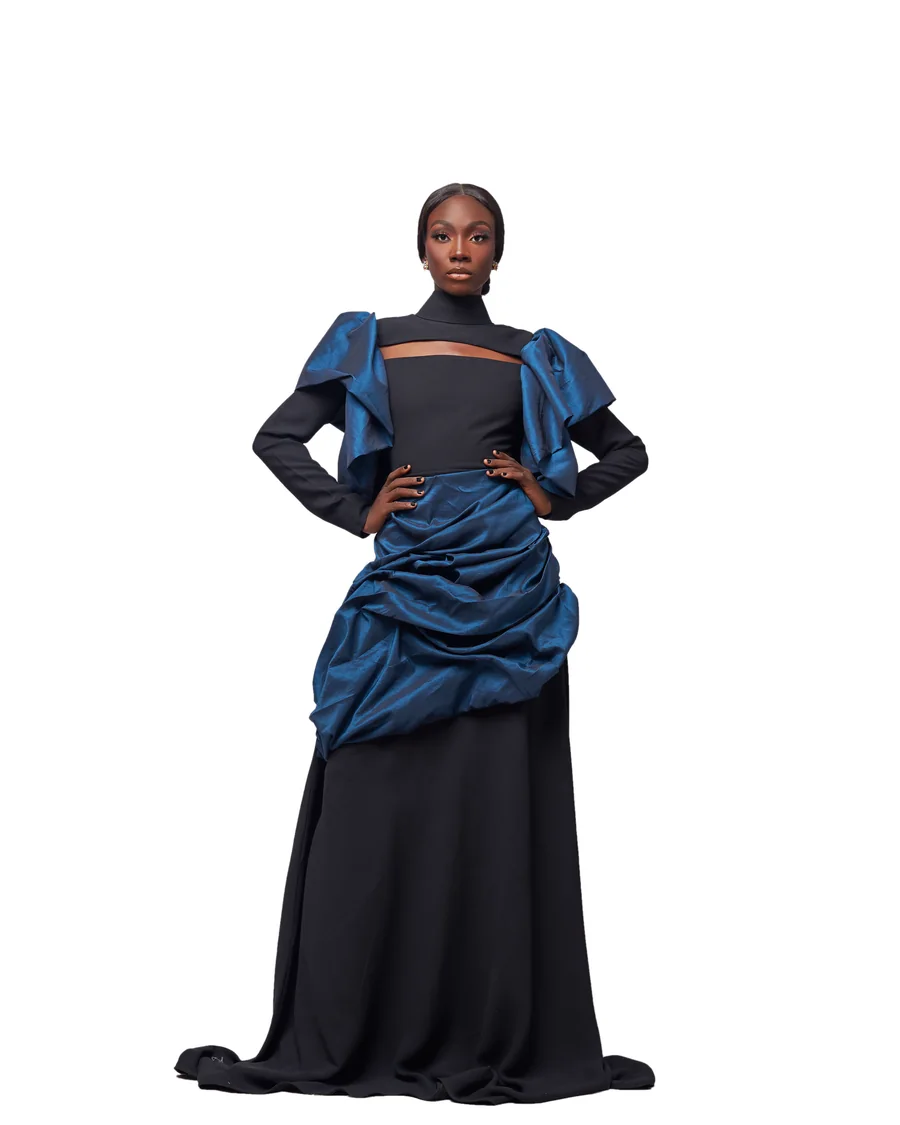 Cobalt look from the TKO Luxe 2022 archive