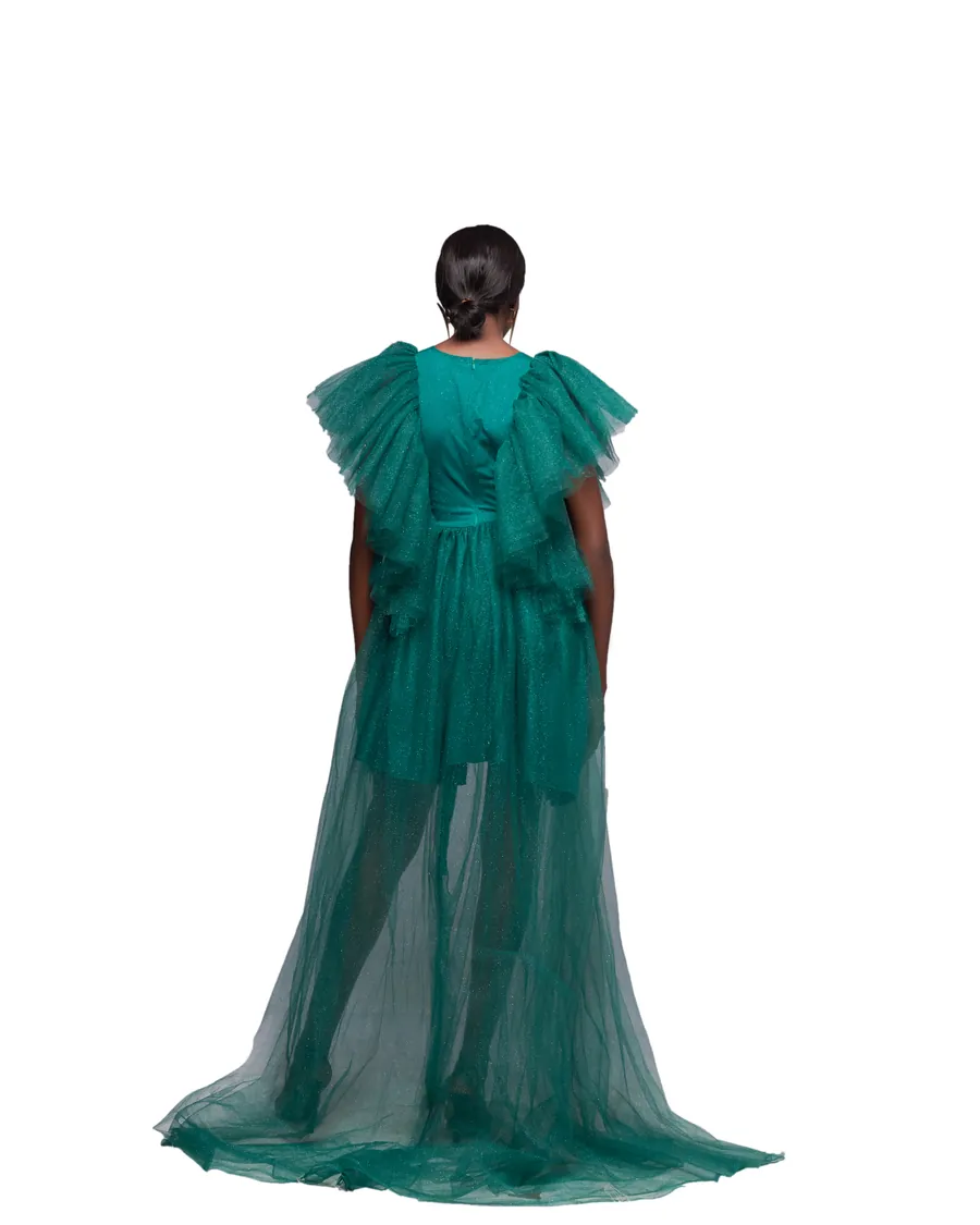 A detailed green TKO Luxe look